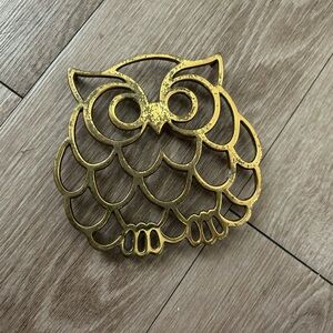 Brass Vintage Owl Trivet